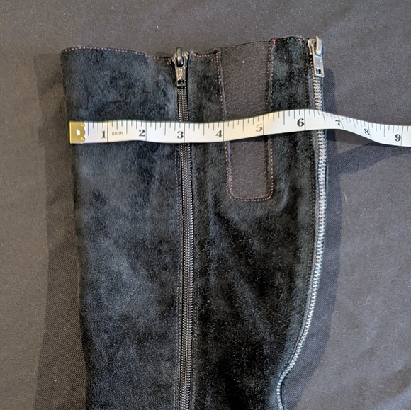 Remonte Rieker Black Suede Tall Knee Boots |  38 | Wool Winter Boots | Goth - Picture 15 of 16